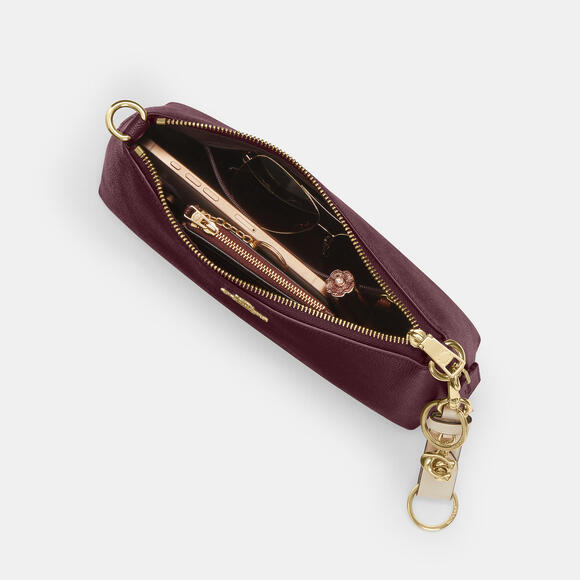 ♥️💛Coach NWT Dark Wine Charlotte Shoulder Bag with Gold Hardware - Picture 3 of 7